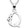 Letter Q - Silver Celtic Initial Pendant